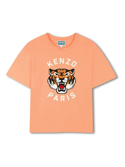 KENZO KIDS Orange Graphic Logo Crew Neck Short Sleeve T-Shirt image 1