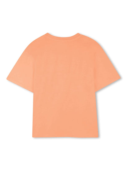 KENZO KIDS Orange Graphic Logo Crew Neck Short Sleeve T-Shirt image 2