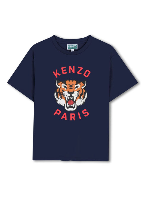 KENZO KIDS Blue Graphic Logo Crew Neck Short Sleeve T-Shirt image 1