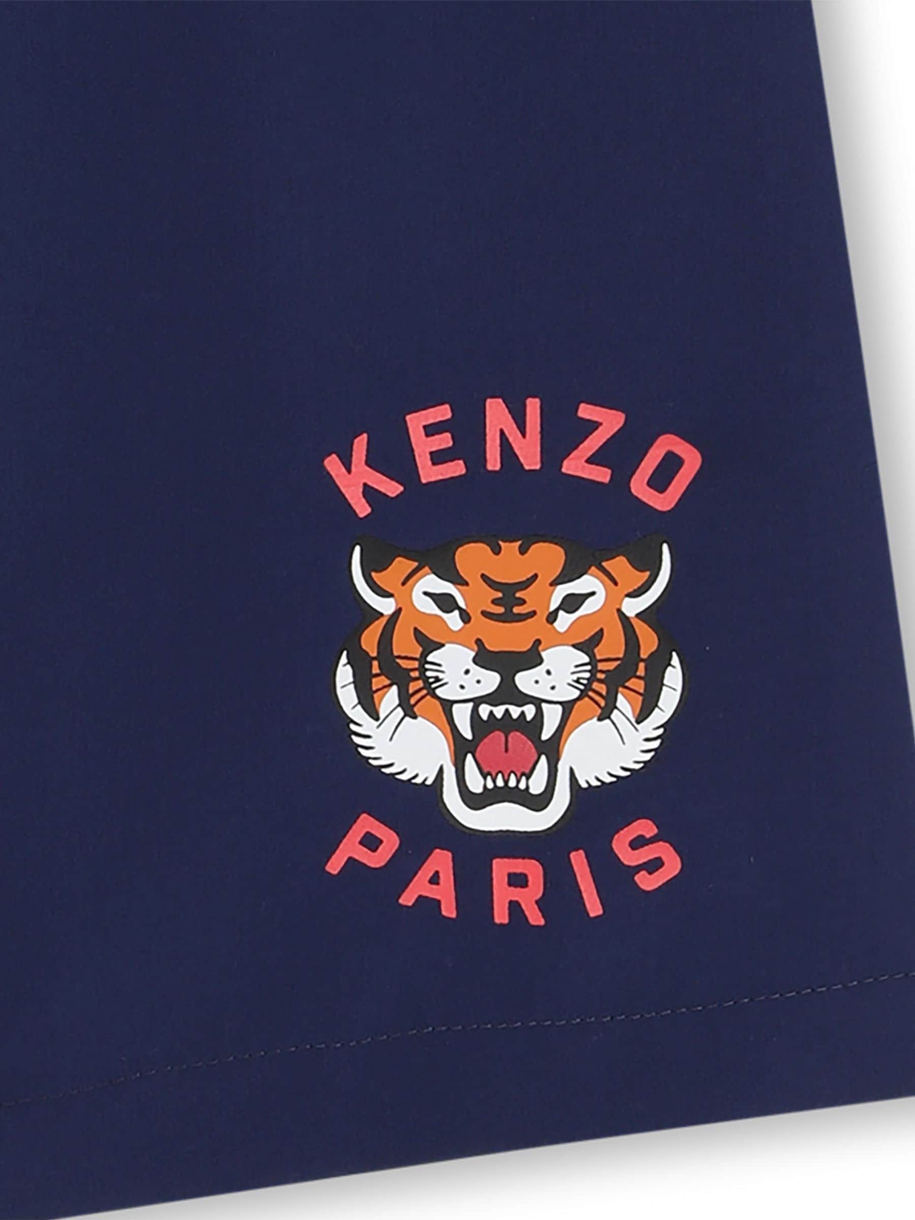 KENZO KIDS Blue Logo Swim Shorts image 3
