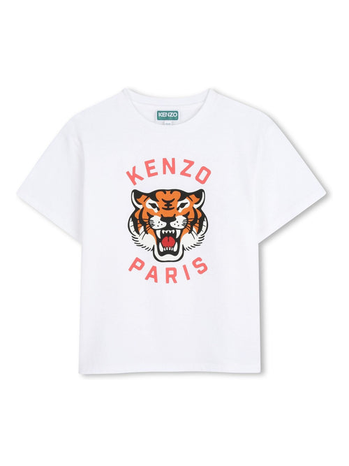 KENZO KIDS White Graphic Logo Crew Neck Short Sleeve T-Shirt image 1