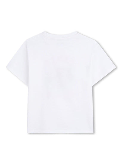 KENZO KIDS White Graphic Logo Crew Neck Short Sleeve T-Shirt image 2