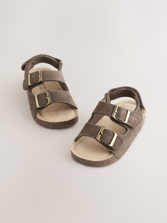 Chocolate Brown Corkbed Double Two Strap Sandals image 1