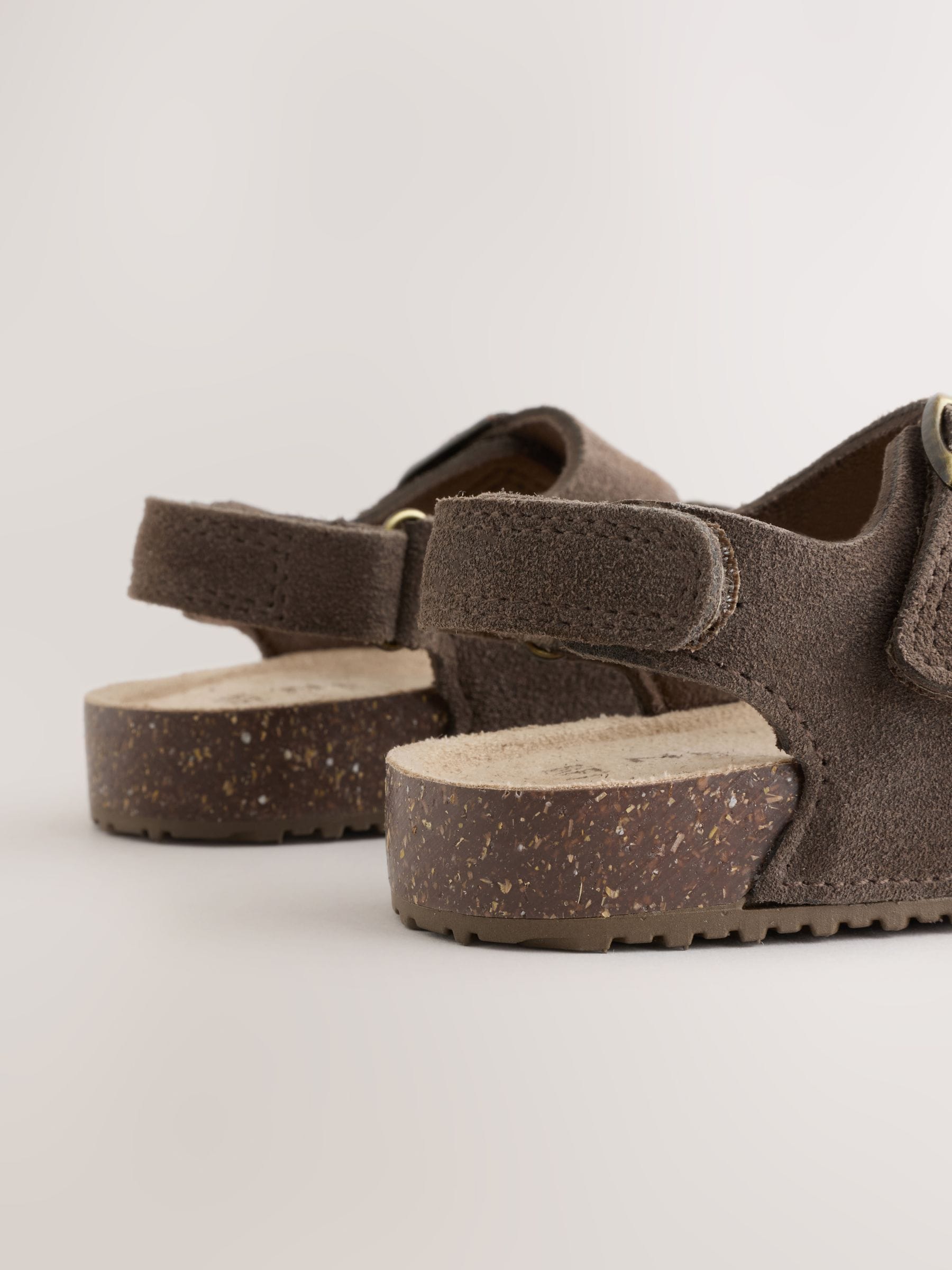 Chocolate Brown Corkbed Double Two Strap Sandals image 4