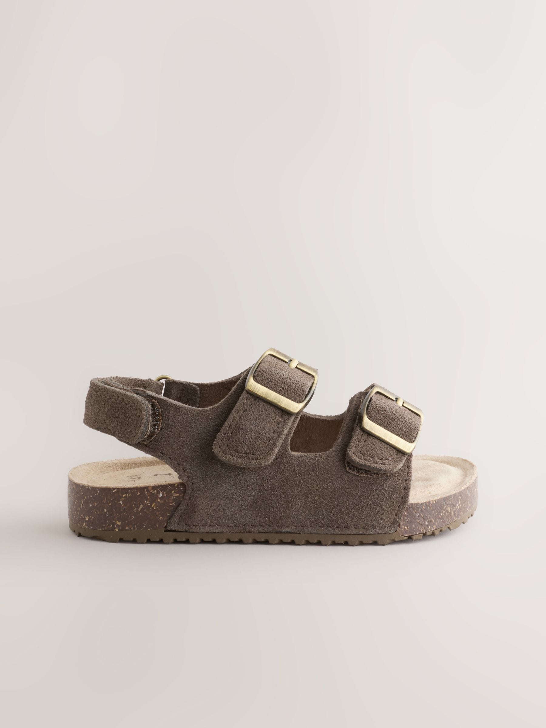 Chocolate Brown Corkbed Double Two Strap Sandals image 2