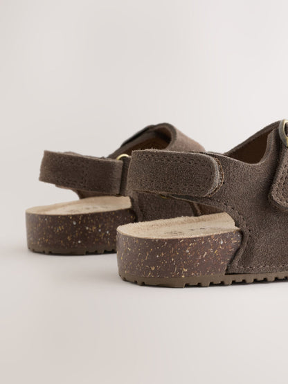 Chocolate Brown Corkbed Double Two Strap Sandals image 4