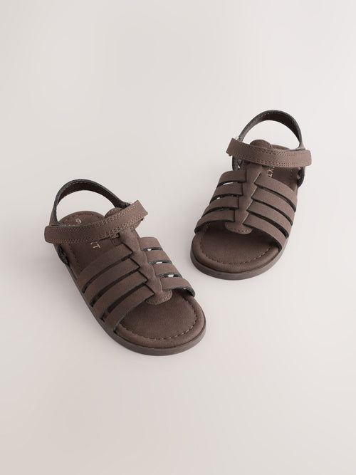 Chocolate Brown Ankle Strap Sandals with Touch Fastening image 1