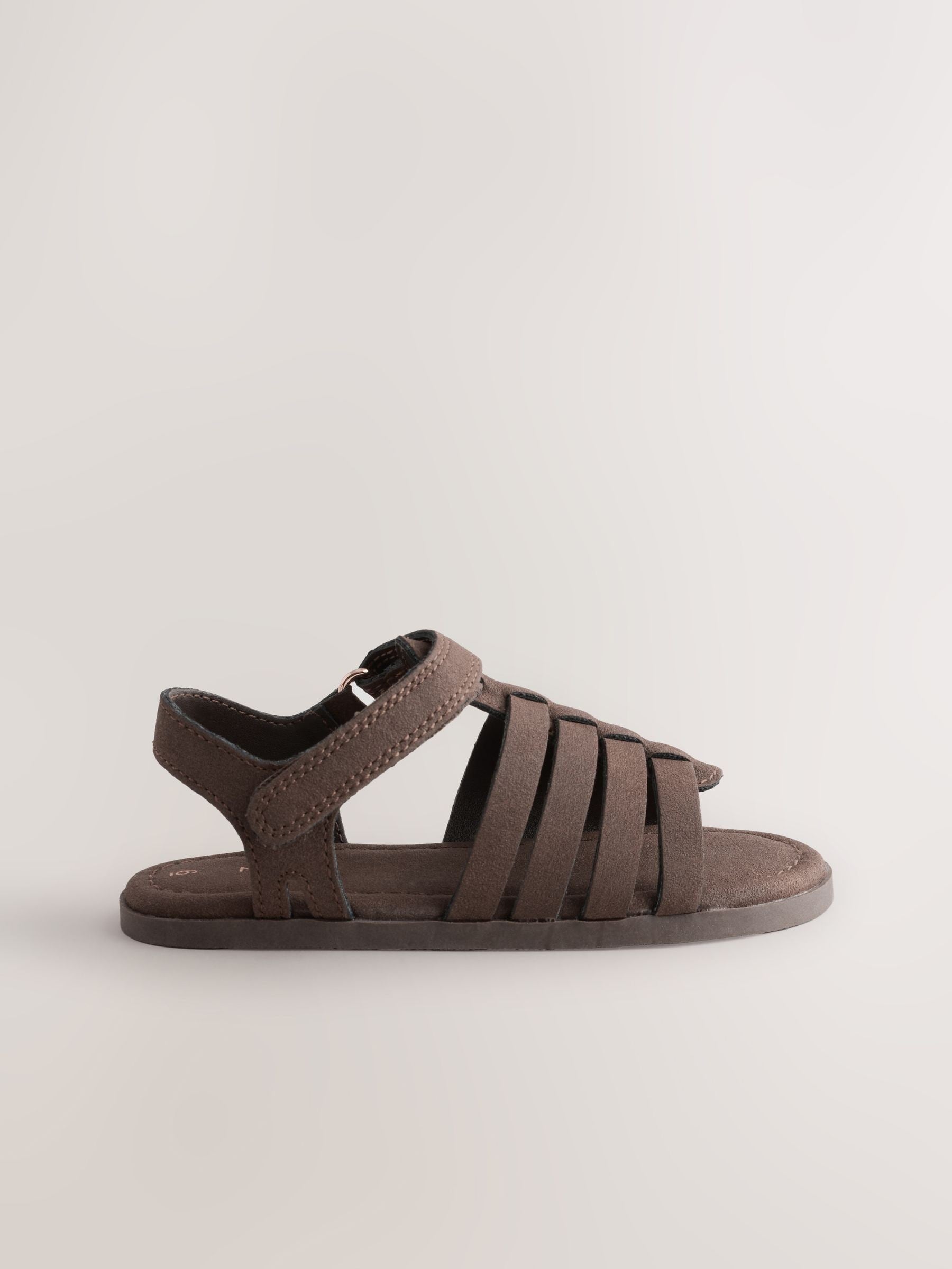 Chocolate Brown Ankle Strap Sandals with Touch Fastening image 2