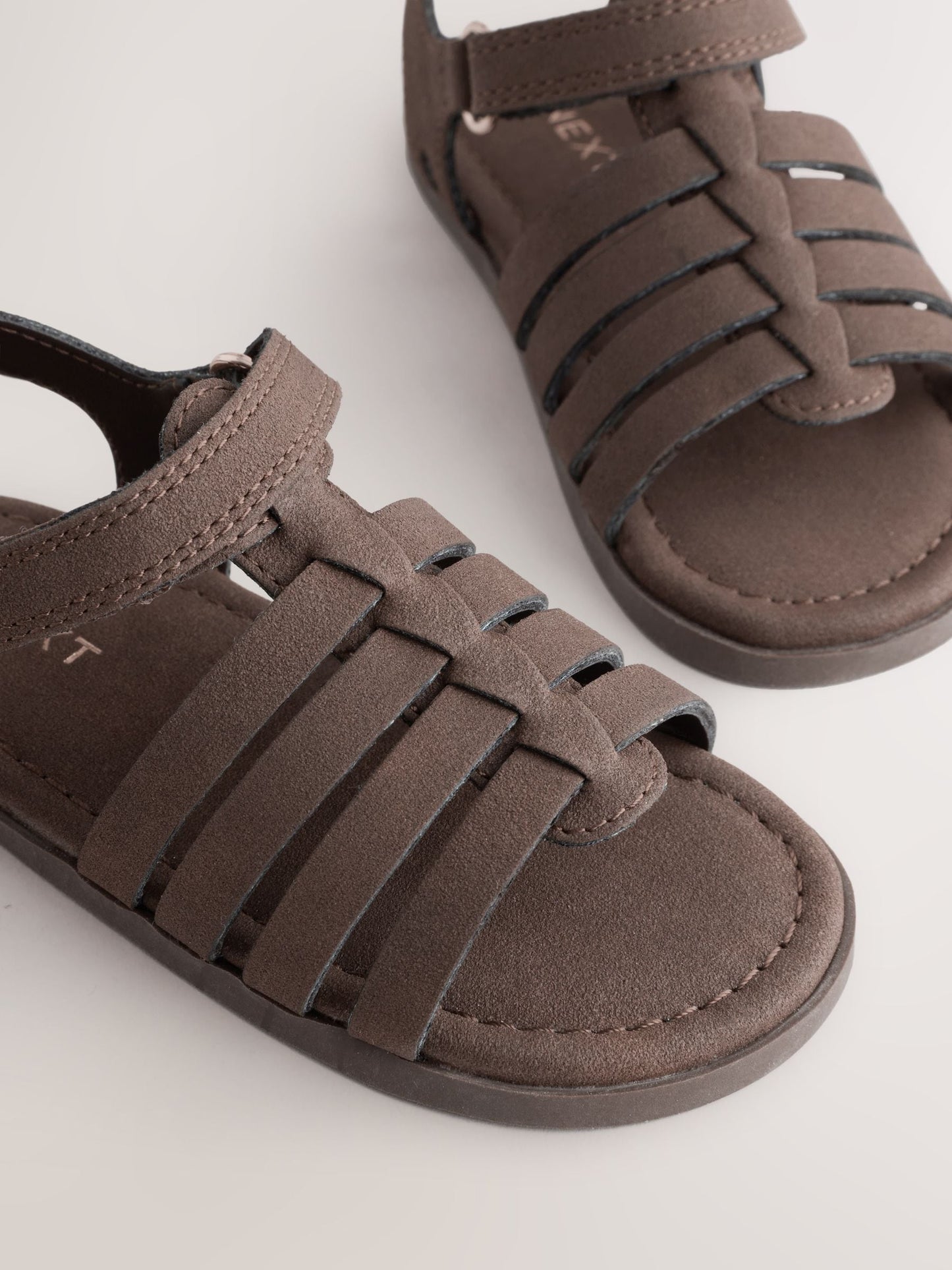 Chocolate Brown Ankle Strap Sandals with Touch Fastening image 3
