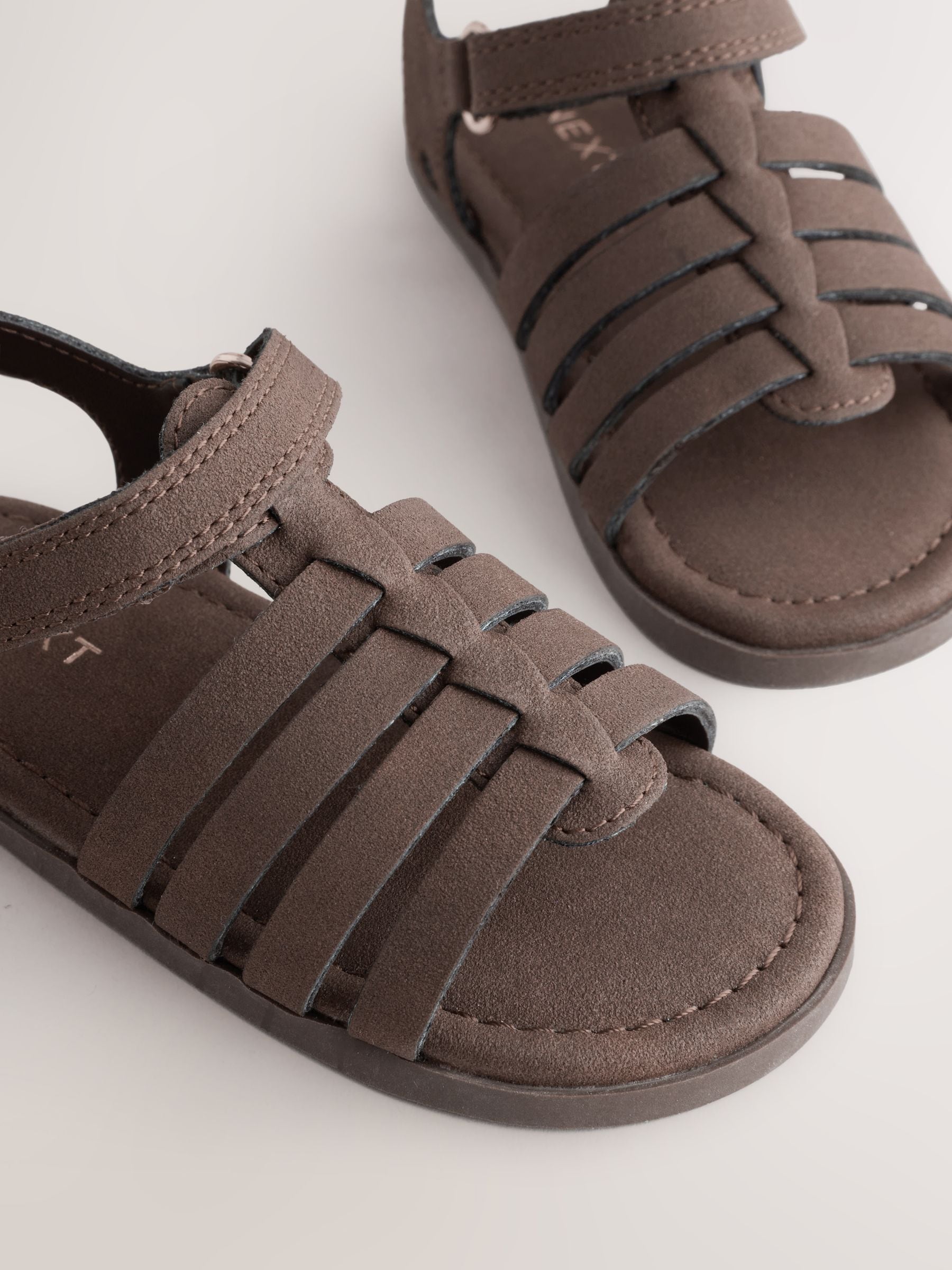 Chocolate Brown Ankle Strap Sandals with Touch Fastening image 3