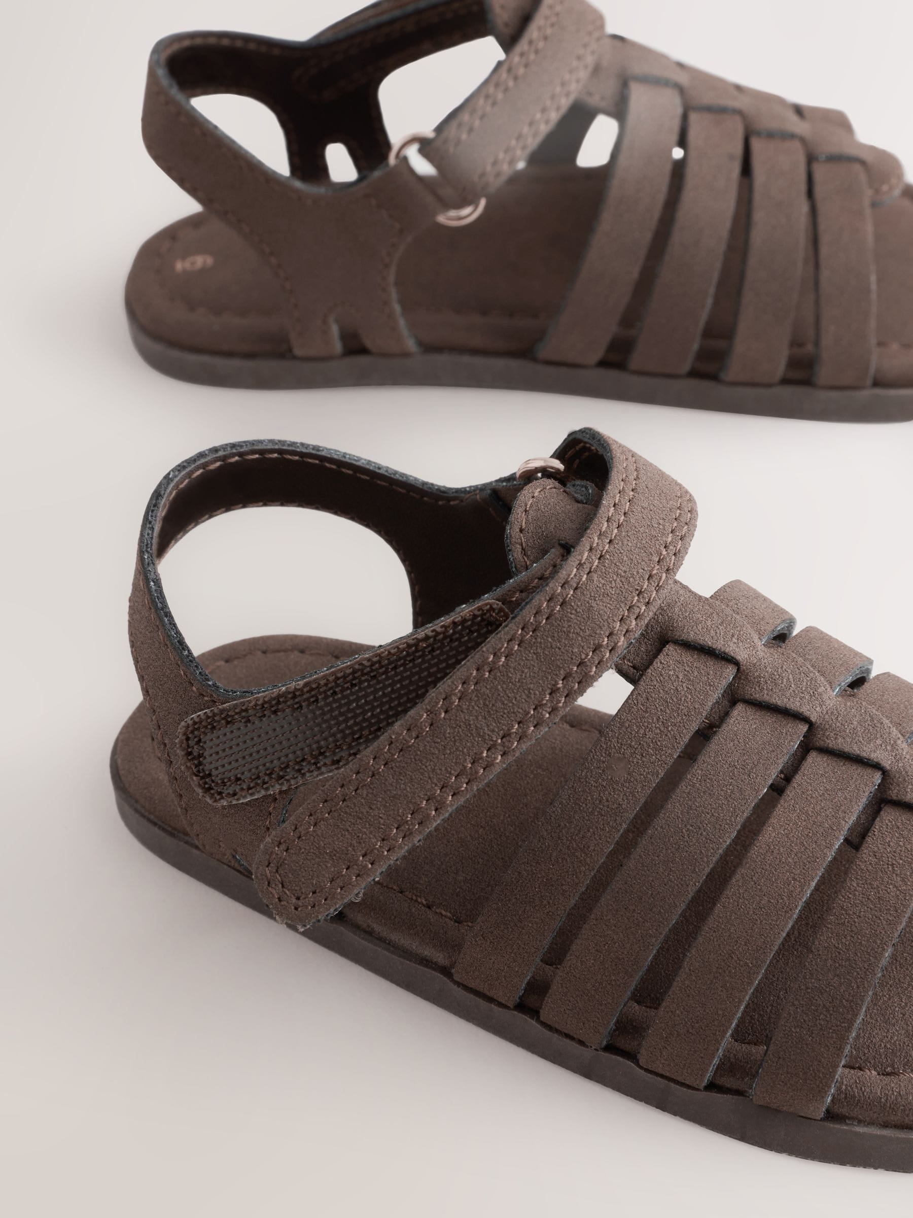 Chocolate Brown Ankle Strap Sandals with Touch Fastening image 4