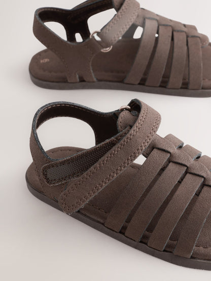 Chocolate Brown Ankle Strap Sandals with Touch Fastening image 4
