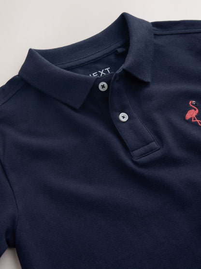 Dsiney Kidz - Navy Blue Sign Off Short Sleeve Polo Shirt (3-16yrs) image 3