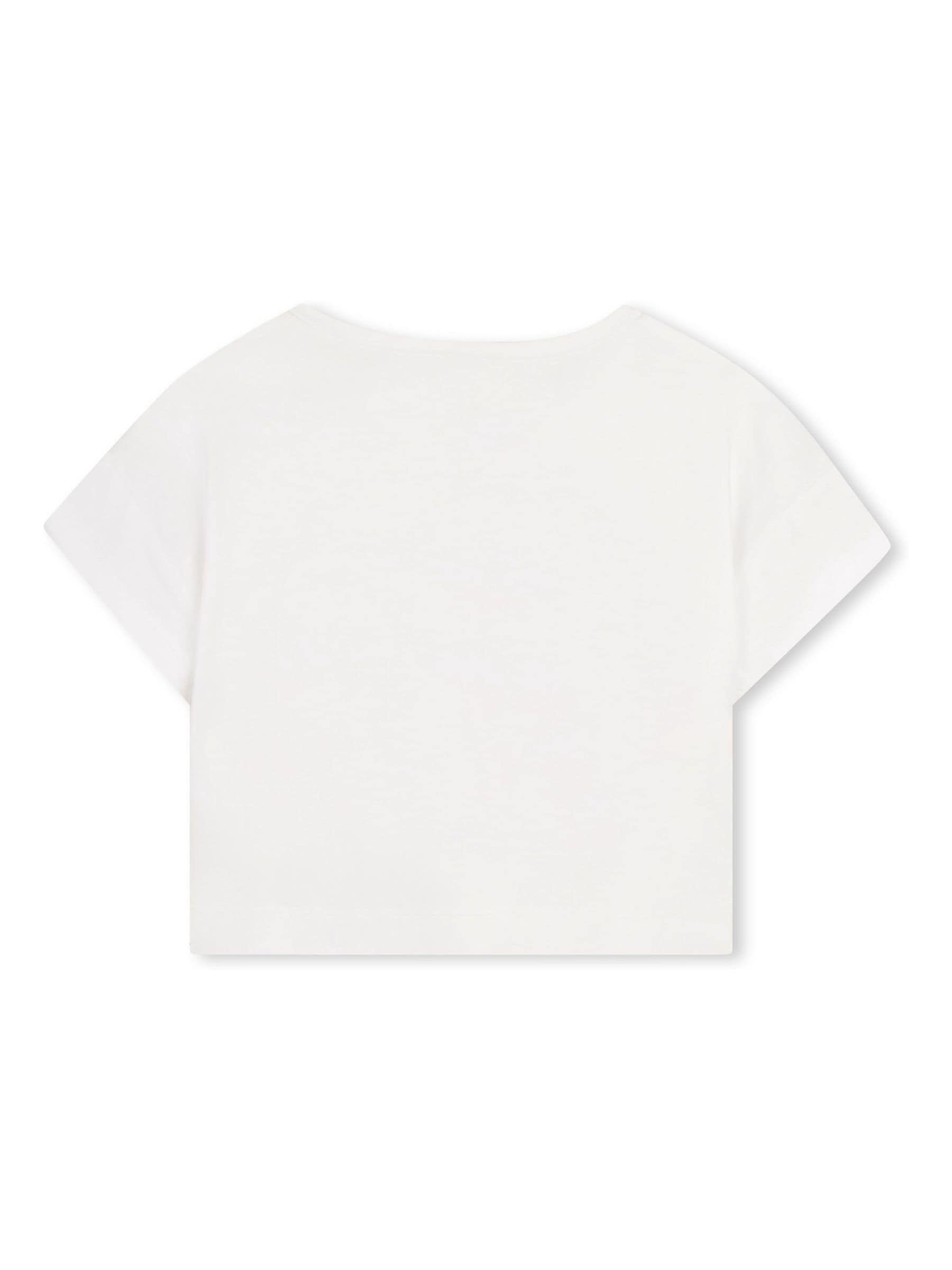 Billieblush White Graphic T-Shirt & Gingham Shorts Set image 3