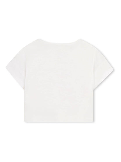 Billieblush White Graphic T-Shirt & Gingham Shorts Set image 3
