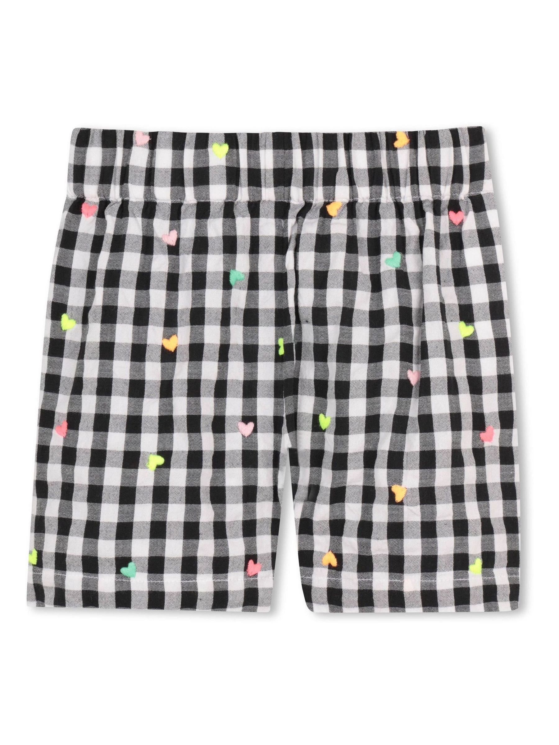 Billieblush White Graphic T-Shirt & Gingham Shorts Set image 4