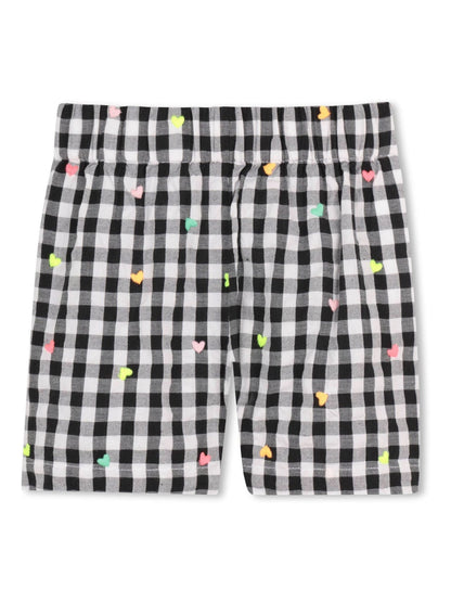 Billieblush White Graphic T-Shirt & Gingham Shorts Set image 4