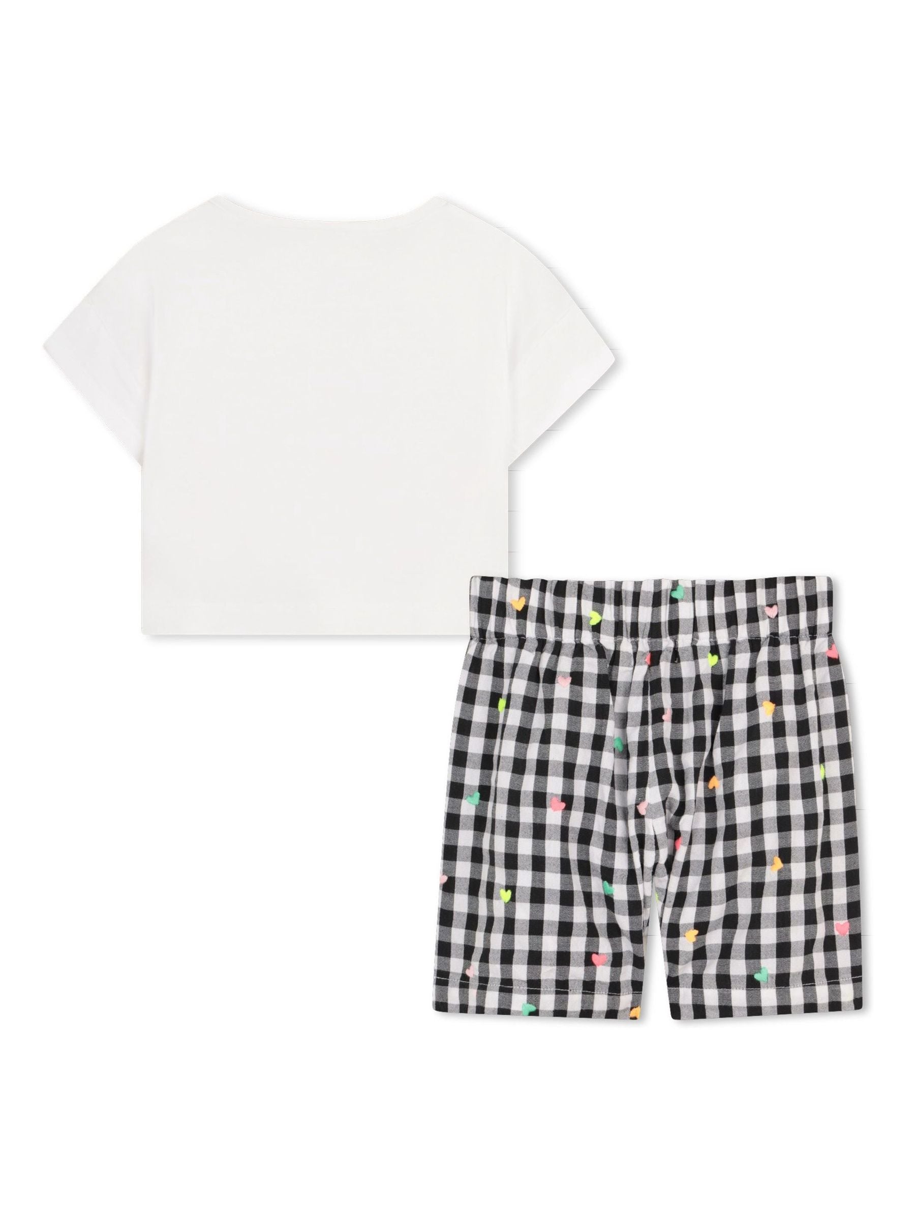 Billieblush White Graphic T-Shirt & Gingham Shorts Set image 5
