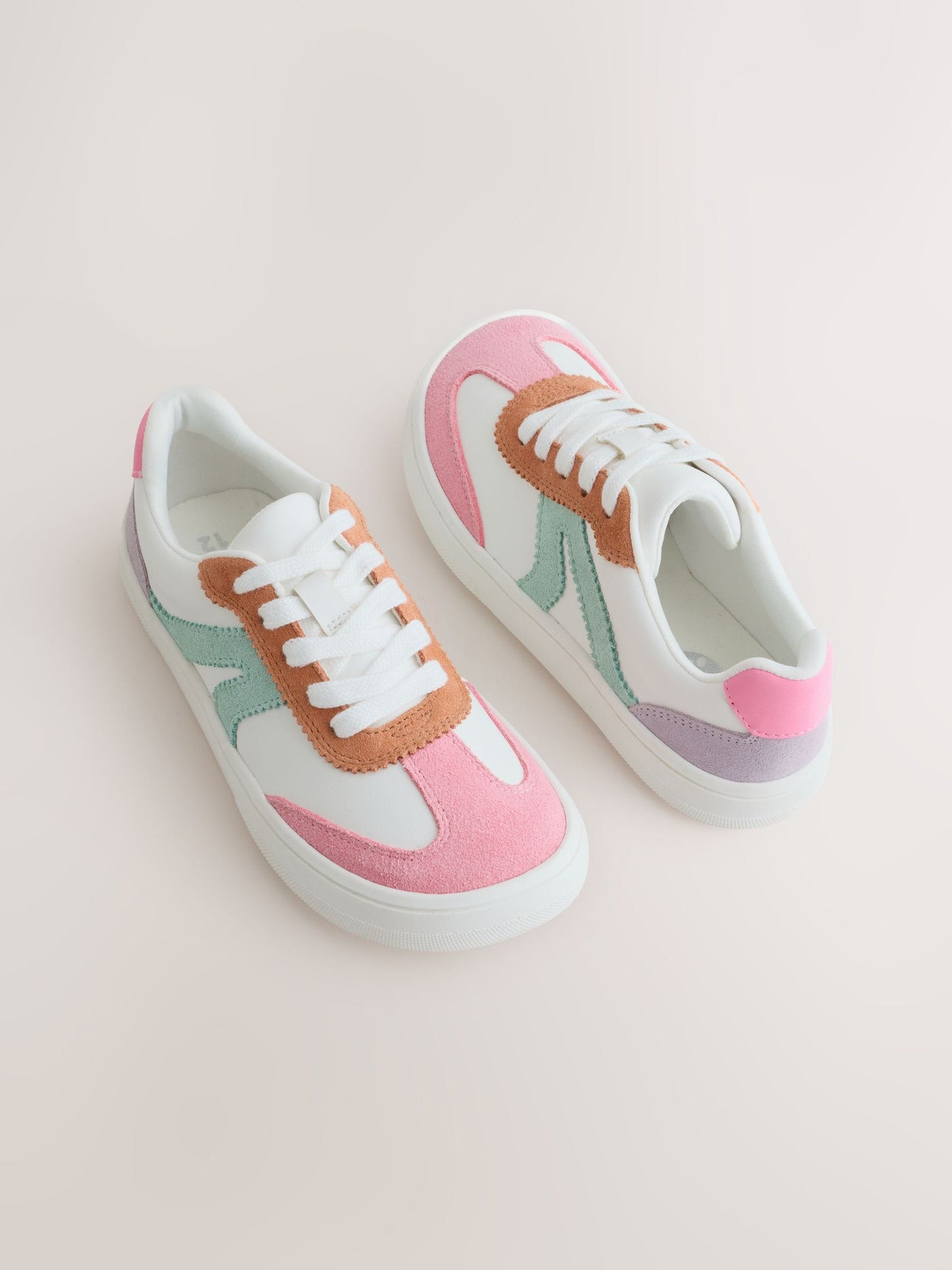 Pastel Colour Block Barefoot Lace-up Trainers image 1