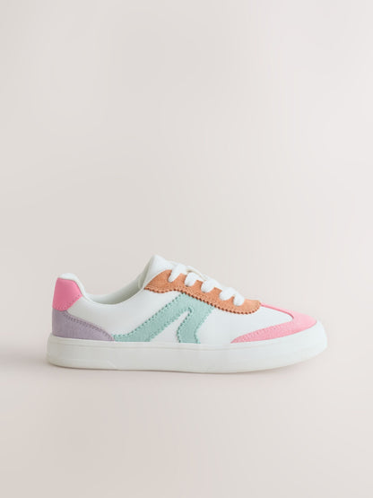 Pastel Colour Block Barefoot Lace-up Trainers image 2
