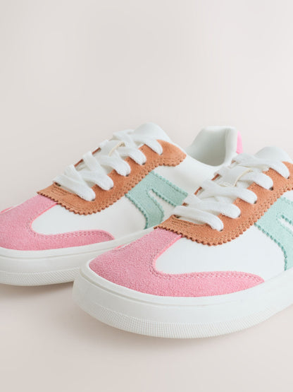 Pastel Colour Block Barefoot Lace-up Trainers image 3