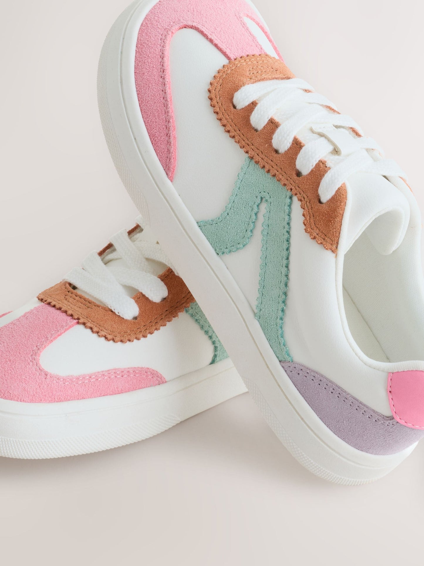 Pastel Colour Block Barefoot Lace-up Trainers image 4