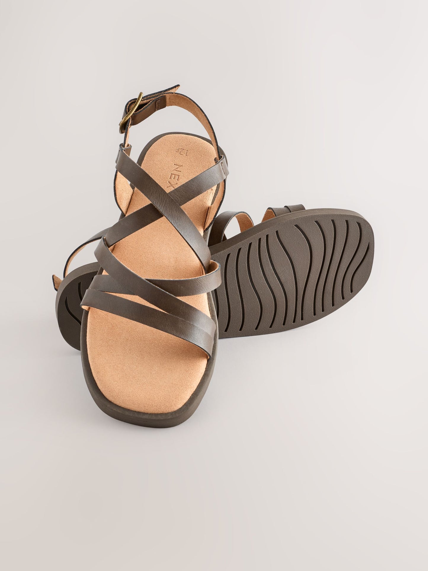 Chocolate Brown Standard Fit (F) Strappy Sandals image 3
