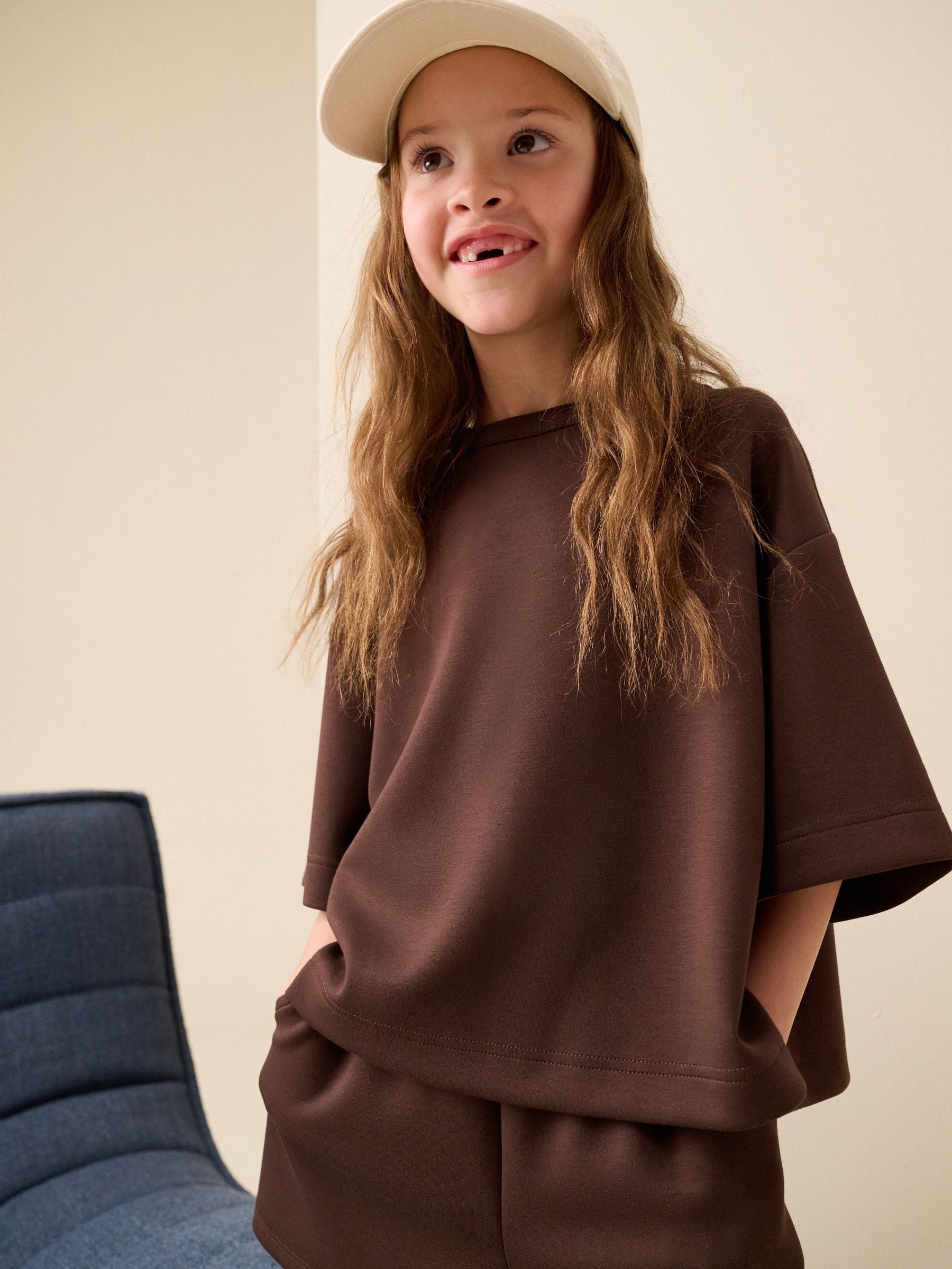 Dsiney Kidz - Chocolate Brown Supersoft T-Shirt and Shorts Set (3-16yrs) image 2