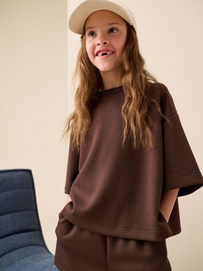 Dsiney Kidz - Chocolate Brown Supersoft T-Shirt and Shorts Set (3-16yrs) image 2