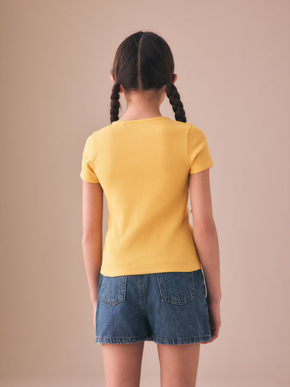 Dsiney Kidz - Orange Short Sleeve Ribbed Cardigan (3-16yrs) image 2