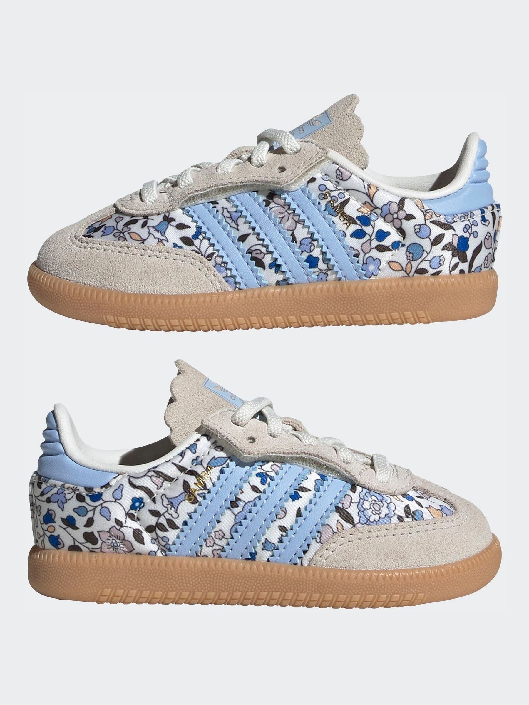 adidas Originals Blue Samba Og X Liberty London Elastic Lace Shoes image 3