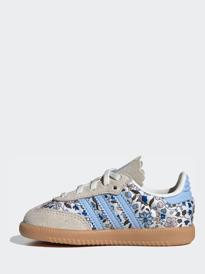 adidas Originals Blue Samba Og X Liberty London Elastic Lace Shoes image 6