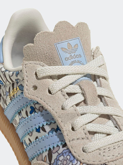 adidas Originals Blue Samba Og X Liberty London Elastic Lace Shoes image 9