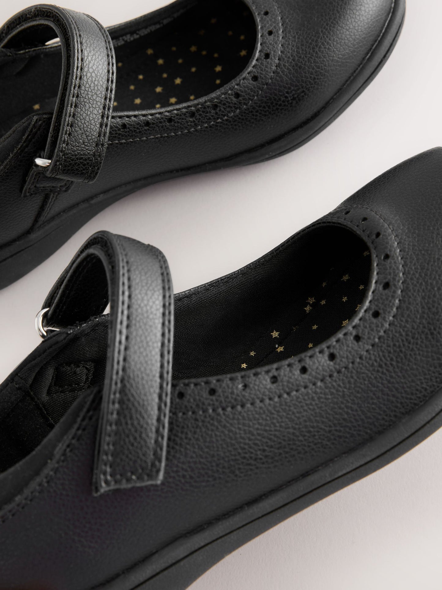 Black Matt Narrow Fit (E) School Brogue Detail Mary Jane Shoes image 4