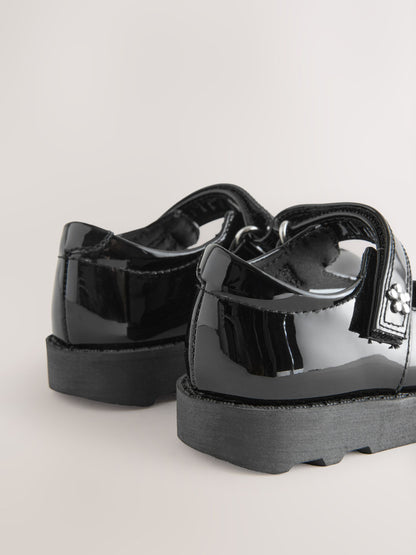 Black Embroidered Junior School Mary Jane Shoes image 4