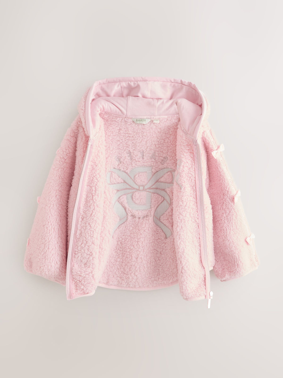 Baker by Ted Baker Pink Zip-Through Hooded Bow Fleece - image 10