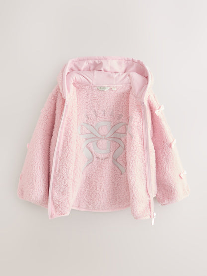 Baker by Ted Baker Pink Zip-Through Hooded Bow Fleece - image 10