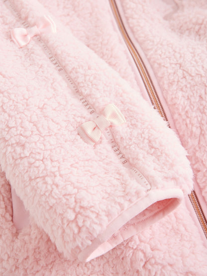 Baker by Ted Baker Pink Zip-Through Hooded Bow Fleece - image 14
