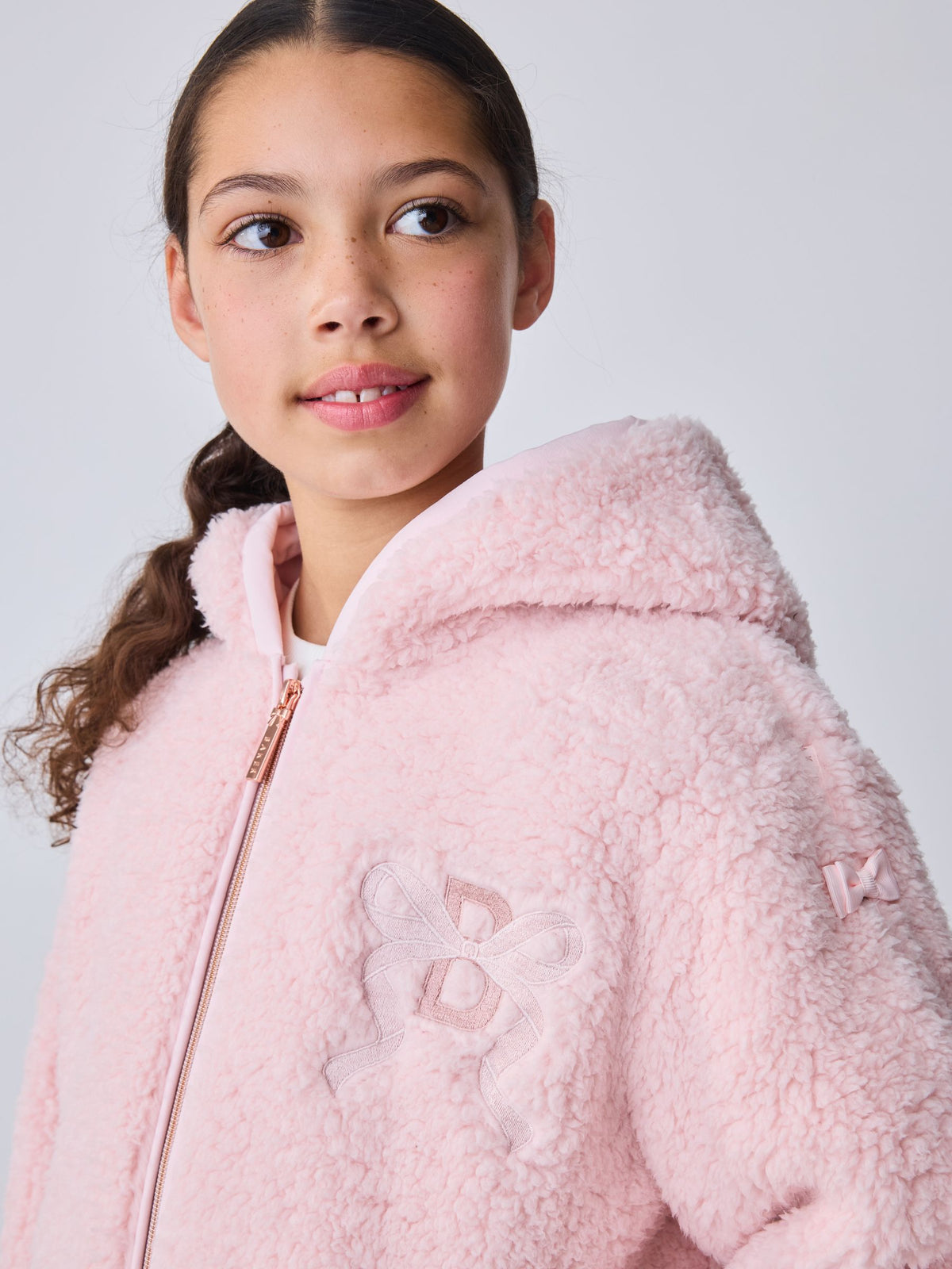 Baker by Ted Baker Pink Zip-Through Hooded Bow Fleece - image 7