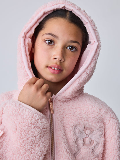 Baker by Ted Baker Pink Zip-Through Hooded Bow Fleece - image 8