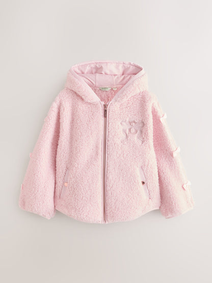 Baker by Ted Baker Pink Zip-Through Hooded Bow Fleece - image 9
