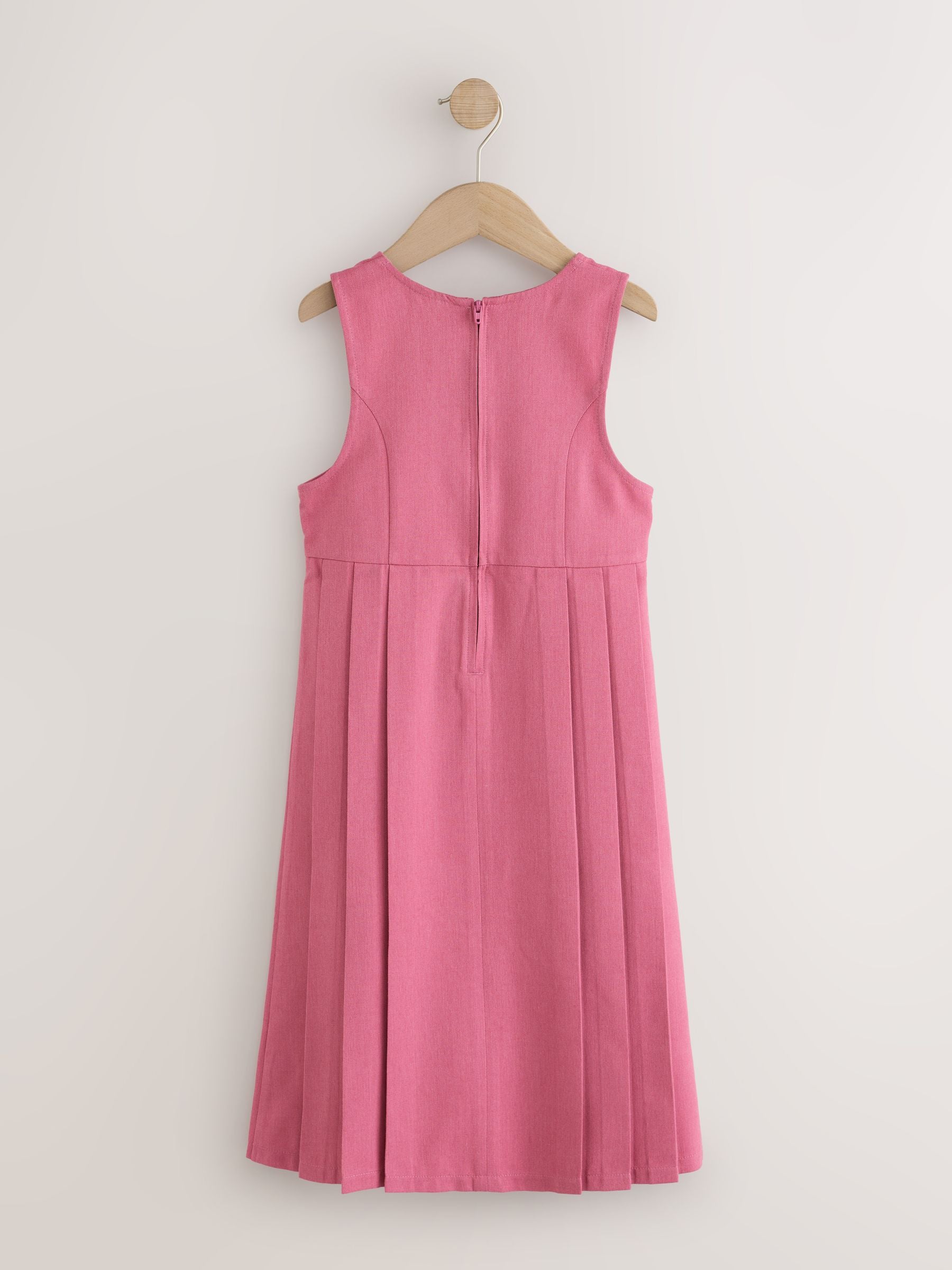 Dsiney Kidz - Pink Asymmetric Button Front Long Pinafore School Dress (3-14yrs) image 6