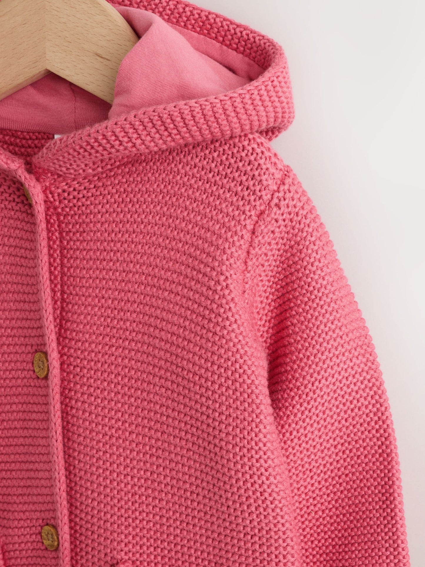 Dsiney Kidz - Raspberry Pink Hooded Knitted Baby Cardigan (0mths-2yrs) image 3
