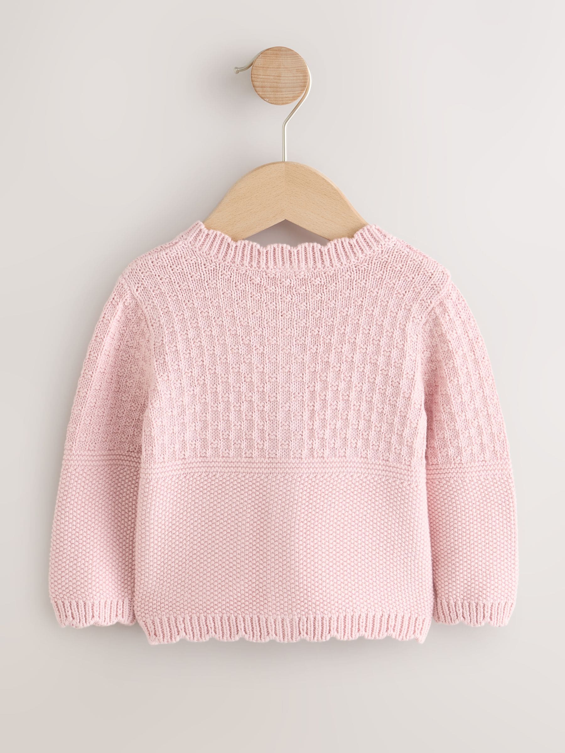 Dsiney Kidz - Pink Embroidered Bunny Knitted Baby Cardigan (0mths-3yrs) image 2