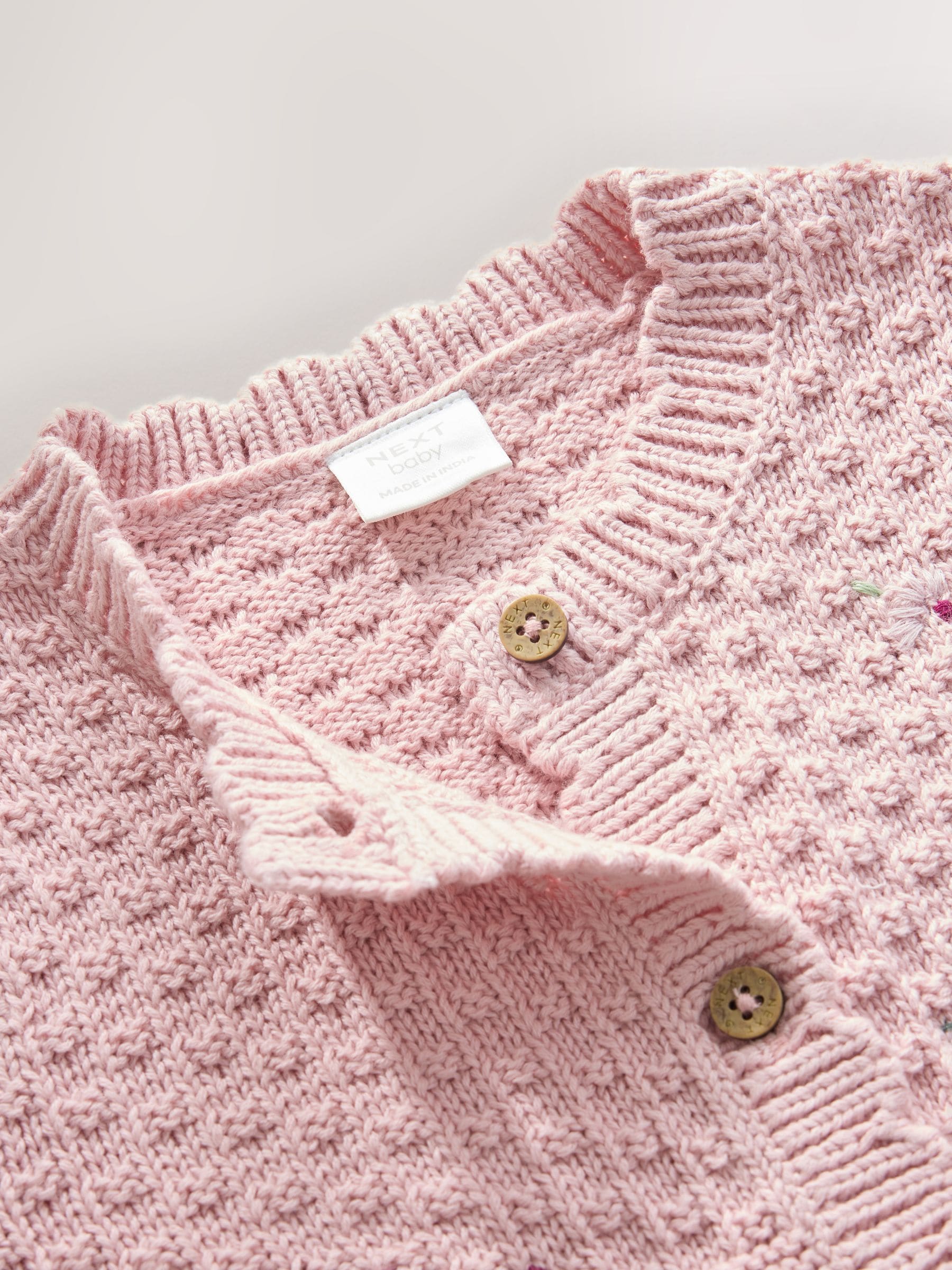 Dsiney Kidz - Pink Embroidered Bunny Knitted Baby Cardigan (0mths-3yrs) image 3