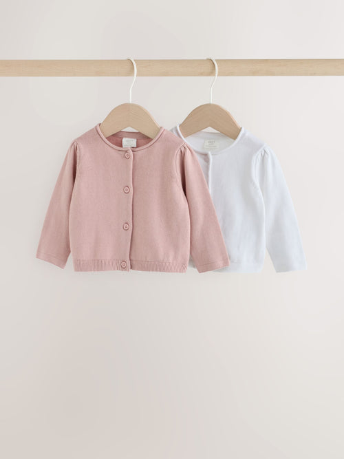Dsiney Kidz - Pink and White Baby Cardigans 2 Pack (0mths-2yrs) image 1
