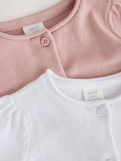 Dsiney Kidz - Pink and White Baby Cardigans 2 Pack (0mths-2yrs) image 7