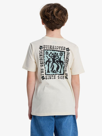 Dsiney Kidz - Quiksilver White Serenity Splash Backprint Graphic Short Sleeve Logo T-Shirt image 1