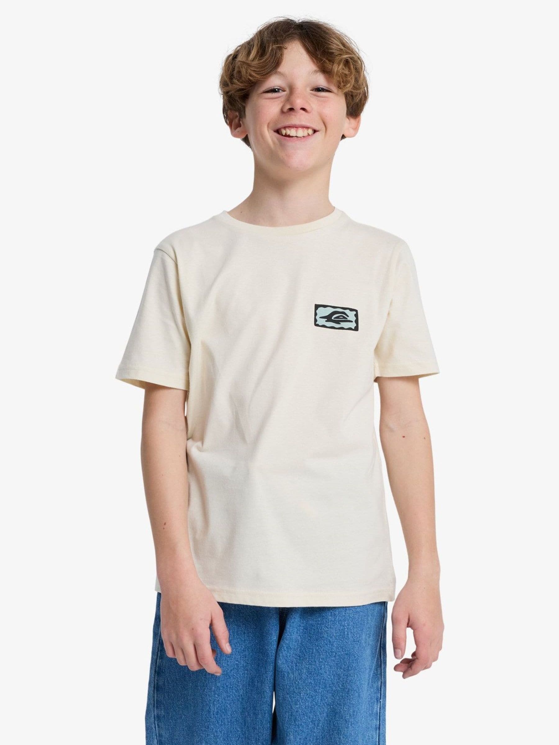 Dsiney Kidz - Quiksilver White Serenity Splash Backprint Graphic Short Sleeve Logo T-Shirt image 3