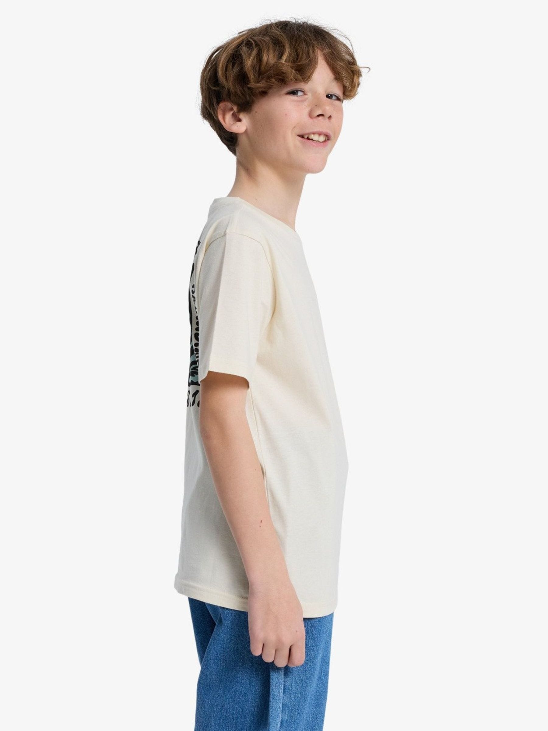 Dsiney Kidz - Quiksilver White Serenity Splash Backprint Graphic Short Sleeve Logo T-Shirt image 4